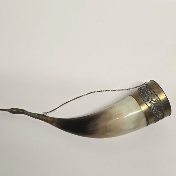 Vintage USSR Georgian Caucasian Horn Traditional Bullhorn Wine Drink Cup - Picture 1 of 8